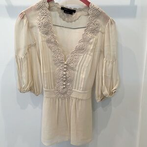 BCBG Maxazria silk sheer blouse